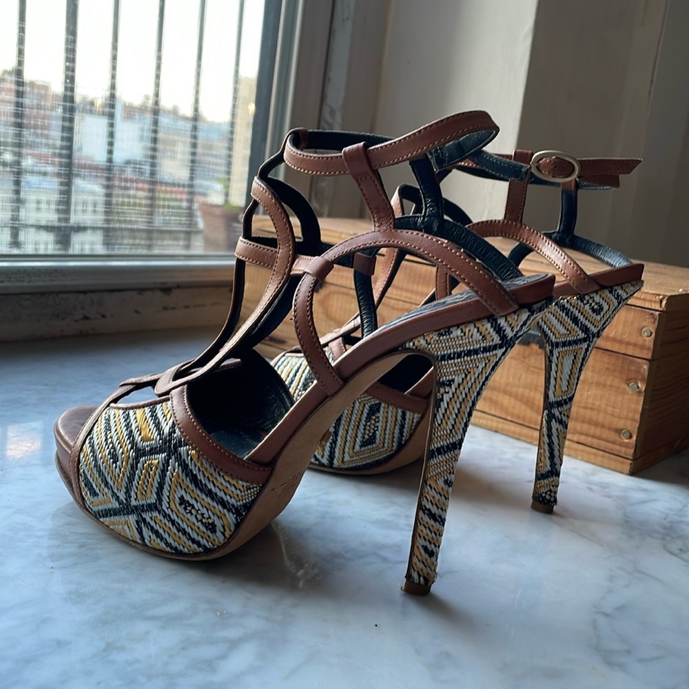 Jerome C Rousseau Tan High Heel Sandals